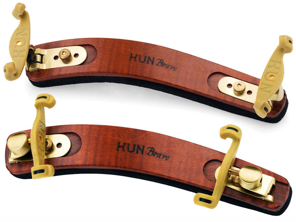 KUN BRAVO Wooden Violin Shoulder Rest, maple, wood, collapsible, 4/4, full size, Canada, Kun, hand-picked and inspected by Violins and such, with TEO musical Instruments, London Ontario Canada