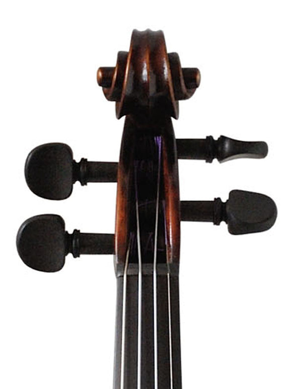 Germania 10 Paris Antiqued Violin, Front scroll, Germania 10 Paris Antiqued Violin, front body, Gewa, Adjusted at TEO Musical Instruments