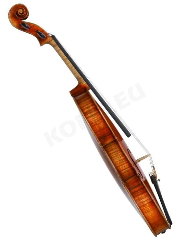 Gewa Germania 10 Rome Antiqued Violin, side angle, adjusted at TEO musical Instruments