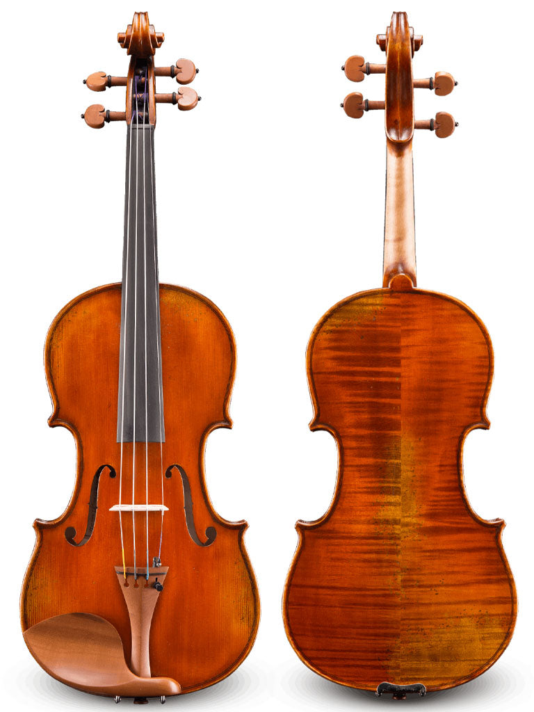 Andreas Eastman Standard VL405 and Advanced VL415 Violins, front and back, adjusted at TEO musical Instruments
