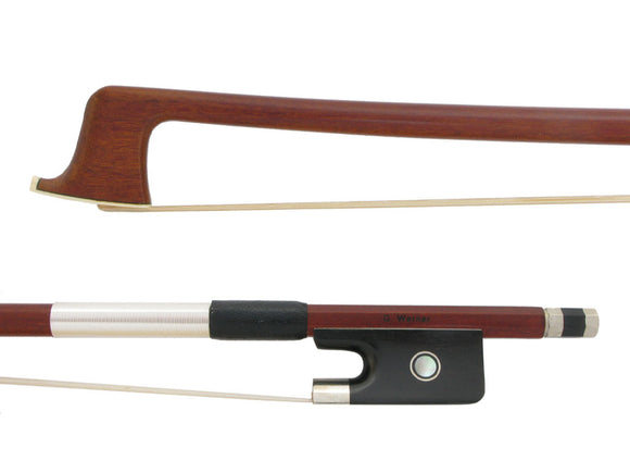 G. Werner Better Quality Silver Mounted Pernambuco Round Viola Bow, beginner, student, entry level, Dorfler, hand-picked and inspected by TEO musical Instruments, London Ontario