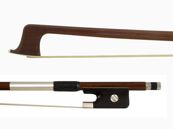 G. Werner Better Quality Silver Mounted Pernambuco Octagonal Viola Bow, beginner, student, entry level, Dorfler, hand-picked and inspected by TEO musical Instruments, London Ontario