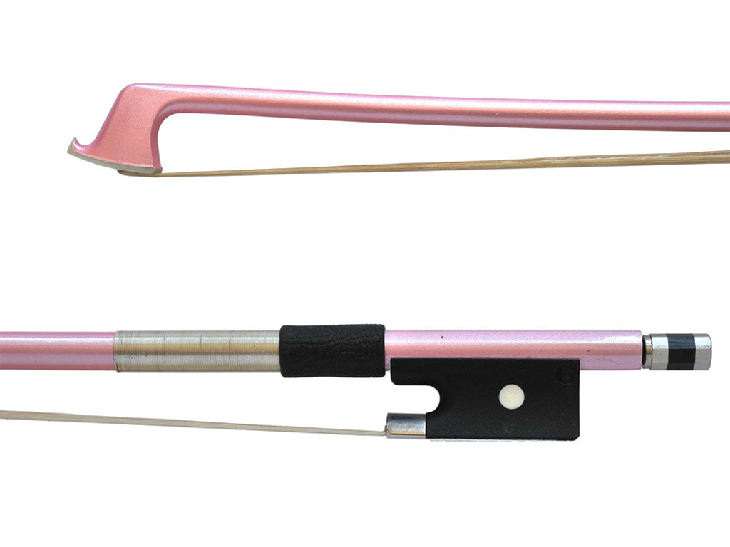Glasser Pink coloured Fiberglass SHC-series Violin Bow, U.S.A., intermediate, middle level, medium, Better student, hand-picked and inspected by TEO musical Instruments, London Ontario Canada