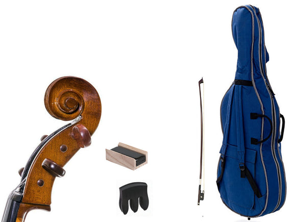 Student I 1102 Cello Outfit, beginner level, entry, introductory, Stentor, England, China, professionally adjusted at Teo Musical Instruments workshop