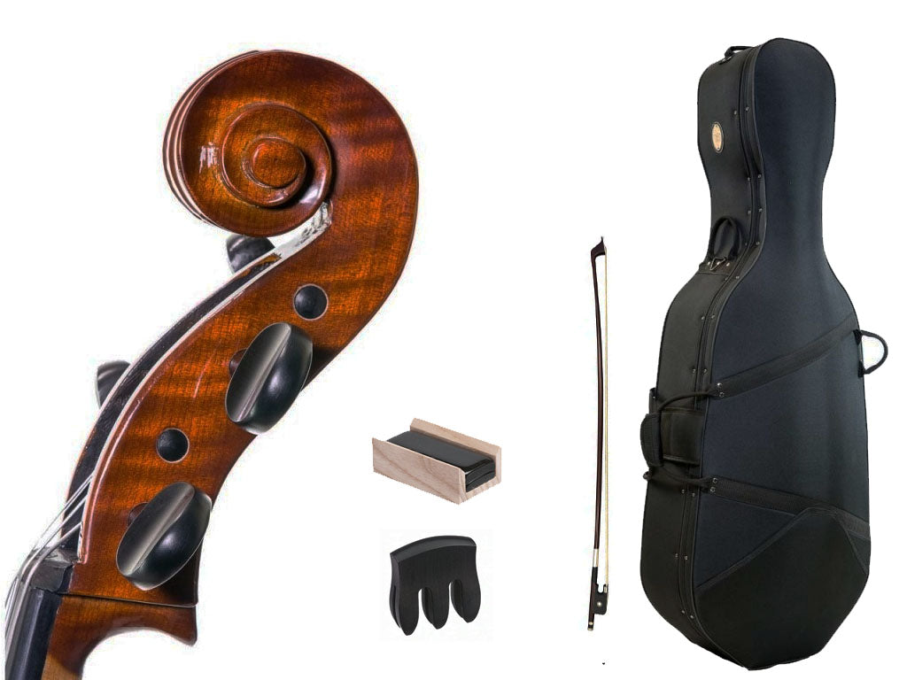 Conservatoire 1586 Cello Outfit, beginner level, entry, introductory, Stentor, England, China, professionally adjusted at Teo Musical Instruments workshop