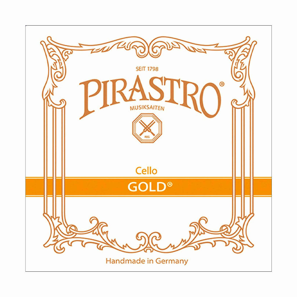 Gold label Cello Strings, Gut core, Pirastro, Germany, full size, 4/4, hand-picked and inspected by Violins and such, with TEO musical Instruments, London Ontario Canada