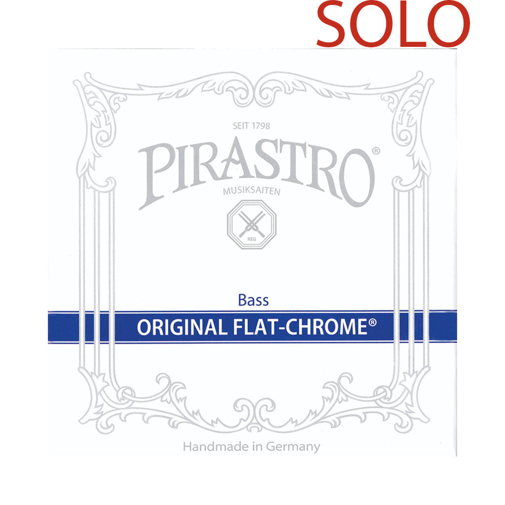 Flat-Chromesteel Solo Original Double Bass Strings, full size, 4/4, 3/4, 1/2, 1/4, 1/8, hand-picked and inspected by Violins and such, with TEO musical Instruments, London Ontario Canada