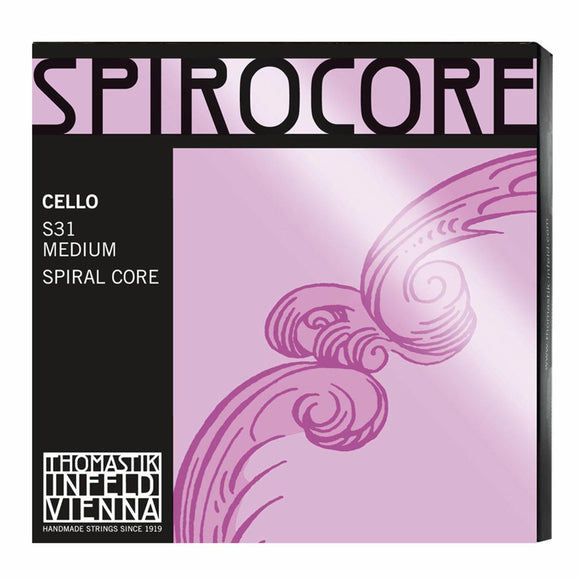Spirocore Cello Strings, Thomastik Infeld, Austria, full size, 4/4, 3/4, 1/2, 1/4, 1/8, 1/16, hand-picked and inspected by Violins and such, with TEO musical Instruments, London Ontario Canada
