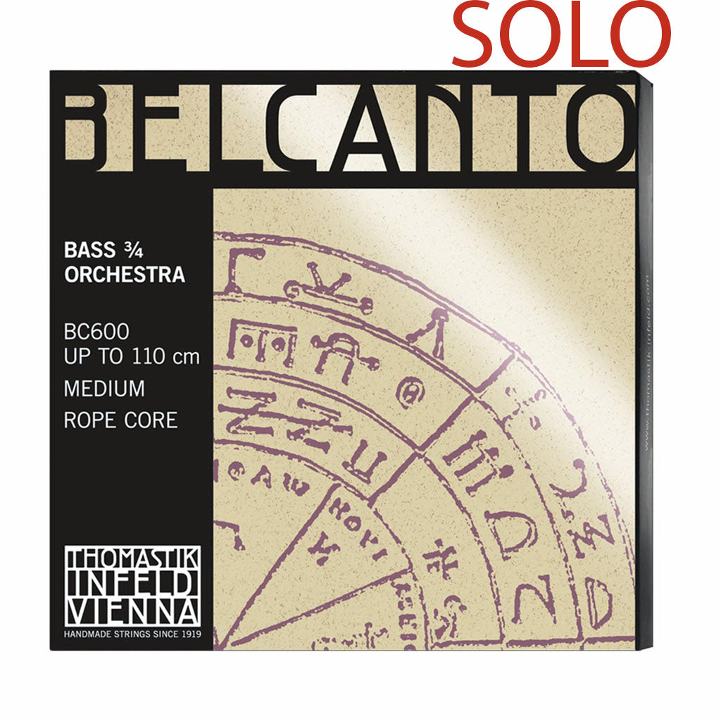 Belcanto Solo Double Bass Strings, Thomastik Infeld, Austria, full size, 4/4, 3/4, 1/2, 1/4, 1/8, 1/16, hand-picked and inspected by Violins and such, with TEO musical Instruments, London Ontario Canada
