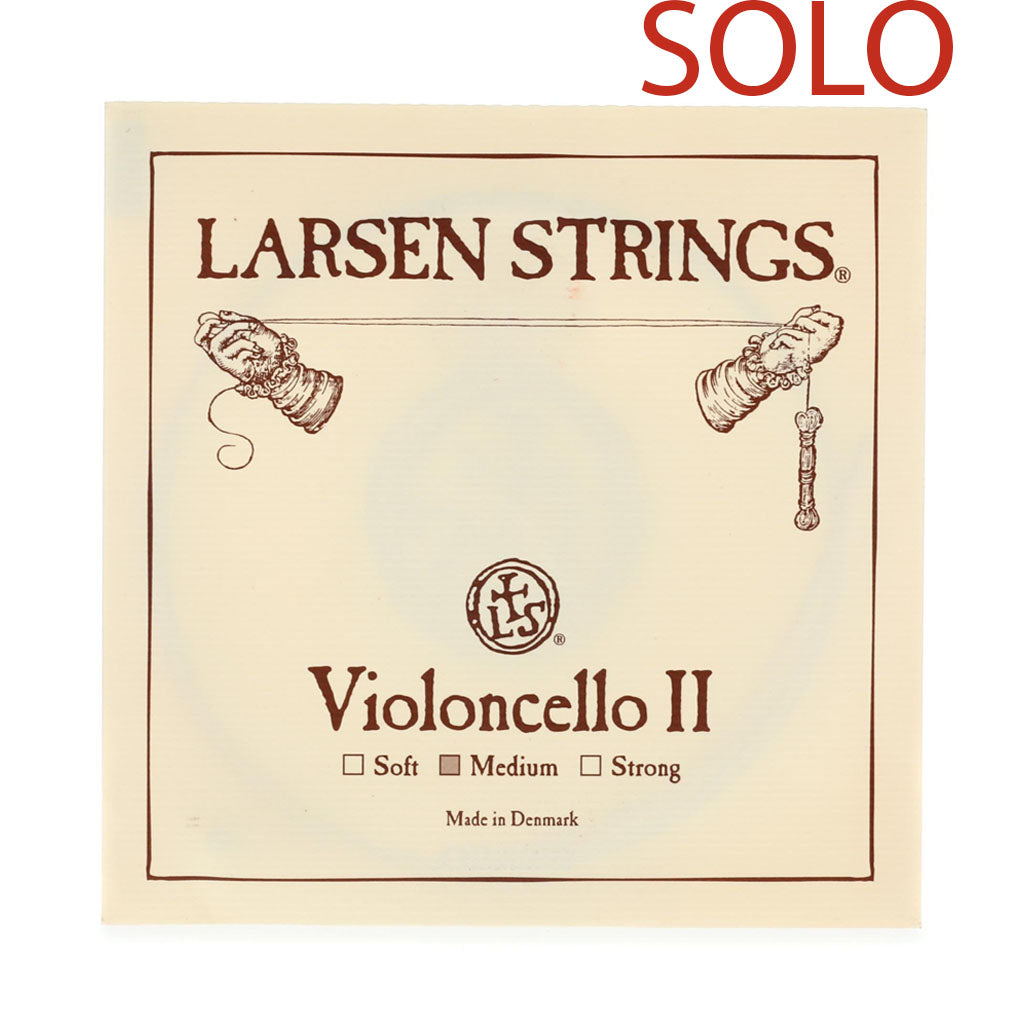 Original Cello Solo Strings, Larsen, Denmark, full size, 4/4, 3/4, 1/2, 1/4, 1/8, 1/16, hand-picked and inspected by Violins and such, with TEO musical Instruments, London Ontario Canada
