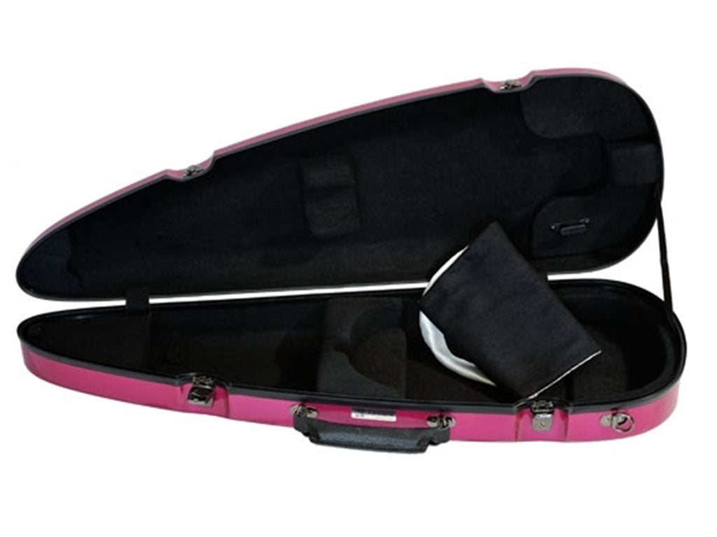 SLIM Fiberglass Shaped Violin Case, white, pink, light, hot, fuchsia, fiberglass, Eastman, full size, 4/4, hand-picked and inspected by Violins and such, with TEO musical Instruments, London Ontario Canada