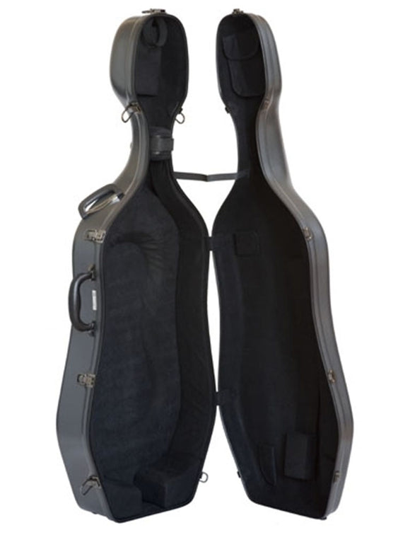 Fiberlite textured Cello Case, 4/4, 3/4, 1/2, Fiberglass, fibreglass Eastman, Chinahand-picked and inspected by Violins and such, with TEO musical Instruments, London Ontario Canada