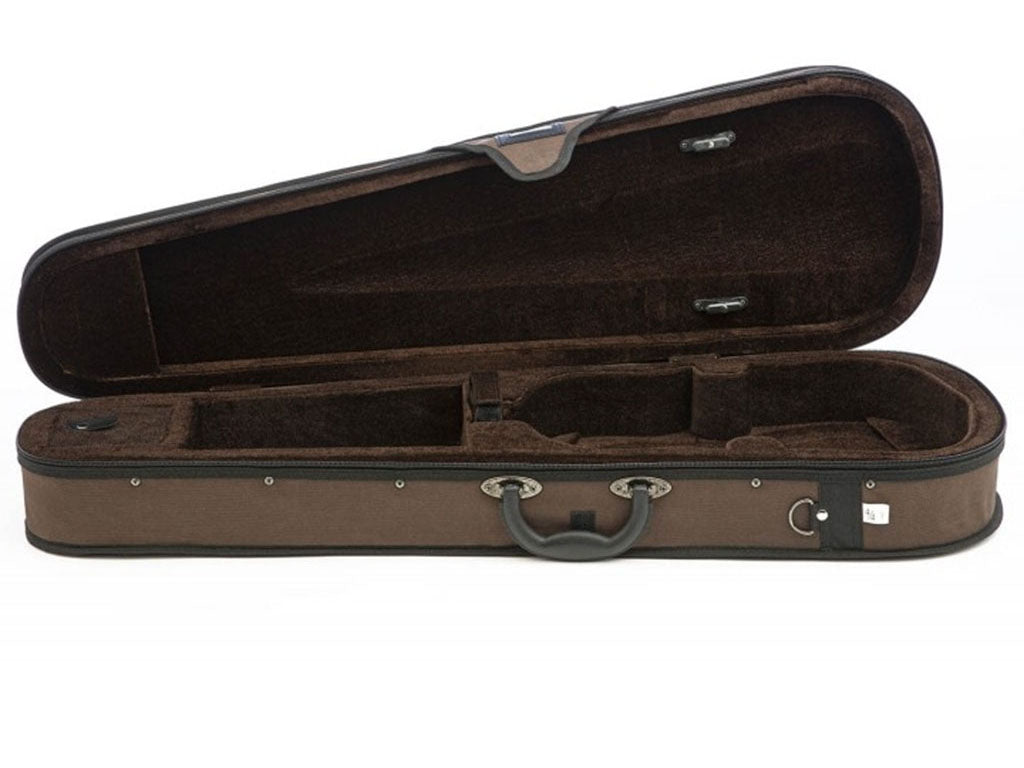 Brown 1357 Lightweight Dart Shaped Violin Case, Styrofoam, Stentor, full size, 4/4, 3/4, 1/2, 1/4, 1/8, hand-picked and inspected by Violins and such, with TEO musical Instruments, London Ontario Canada