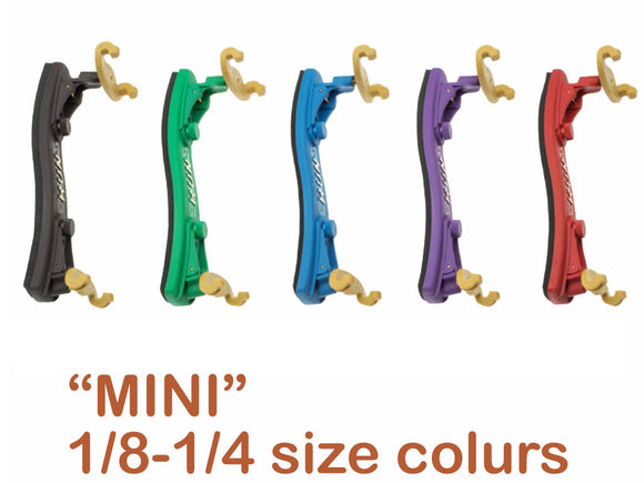 KUN Collapsible Violin Shoulder Rest, Black, Green, red, blue, yellow, 4/4, 3/4, 1/2, 1/4, 1/8, 1/16, Canada, Kun, hand-picked and inspected by Violins and such, with TEO musical Instruments, London Ontario Canada