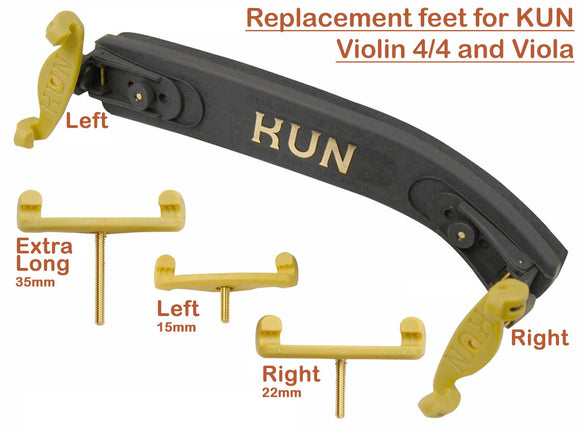 KUN Replacement Shoulder Rest FEET, Canada, Kun, hand-picked and inspected by Violins and such, with TEO musical Instruments, London Ontario Canada