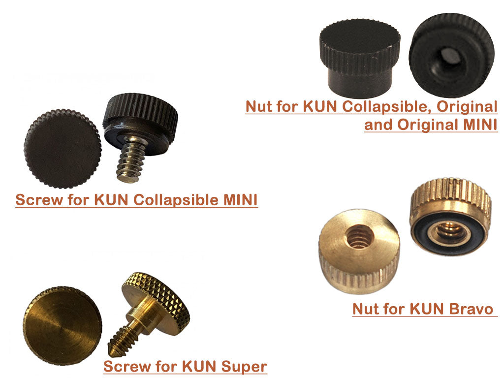KUN Replacement Shoulder Rest NUTS and SCREWS, Canada, Kun, hand-picked and inspected by Violins and such, with TEO musical Instruments, London Ontario Canada