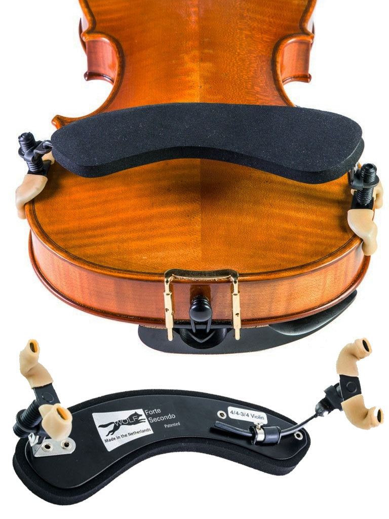 Wolf Violin Shoulder Rest, Primo, Secondo, Forte, Standard, Superflexible, 4/4, 3/4, 1/2, 1/4, 1/8, 1/16, Wolf, Netherlands, Holland, Dutch, hand-picked and inspected by Violins and such, with TEO musical Instruments, London Ontario Canada