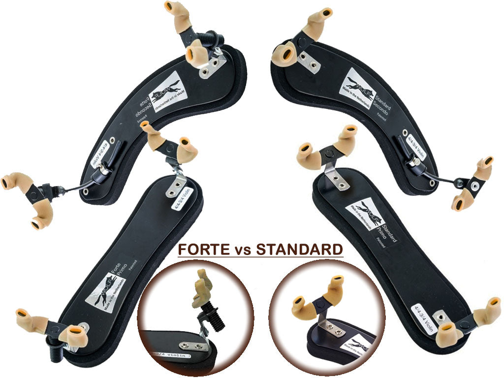 Wolf Violin Shoulder Rest, Primo, Secondo, Forte, Standard, Superflexible, 4/4, 3/4, 1/2, 1/4, 1/8, 1/16, Wolf, Netherlands, Holland, Dutch, hand-picked and inspected by Violins and such, with TEO musical Instruments, London Ontario Canada