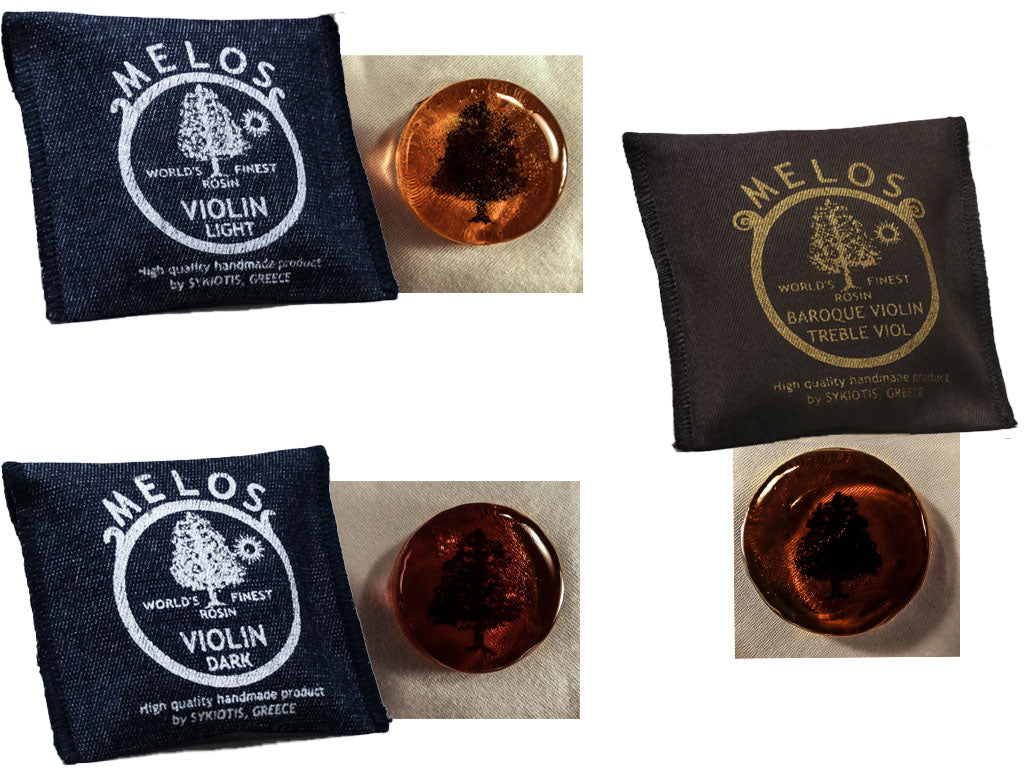 Melos Violin rosin, dark, light, baroque, Greece, hand-picked and inspected by Violins and such, with TEO musical Instruments, London Ontario Canada