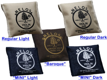 Melos Violin rosin, dark, light, baroque, Greece, hand-picked and inspected by Violins and such, with TEO musical Instruments, London Ontario Canada