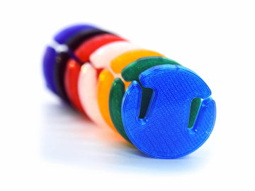 Viowiess 3D Printed Violin Mutes, blue, black, red, green, purple, hand-picked and inspected by Violins and such, with TEO musical Instruments, London Ontario Canada 