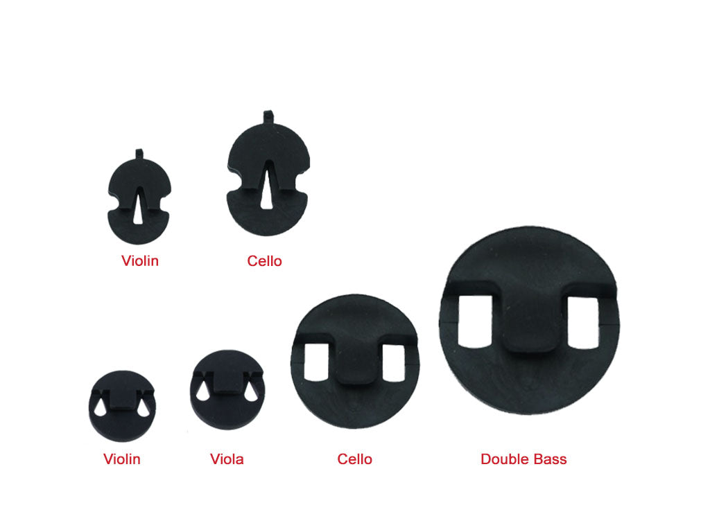 Tourte Round and Viol shape Rubber Mutes, Round, Viol, one hole, two holes, USA, rubber mute, hand-picked and inspected by Violins and such, with TEO musical Instruments, London Ontario Canada